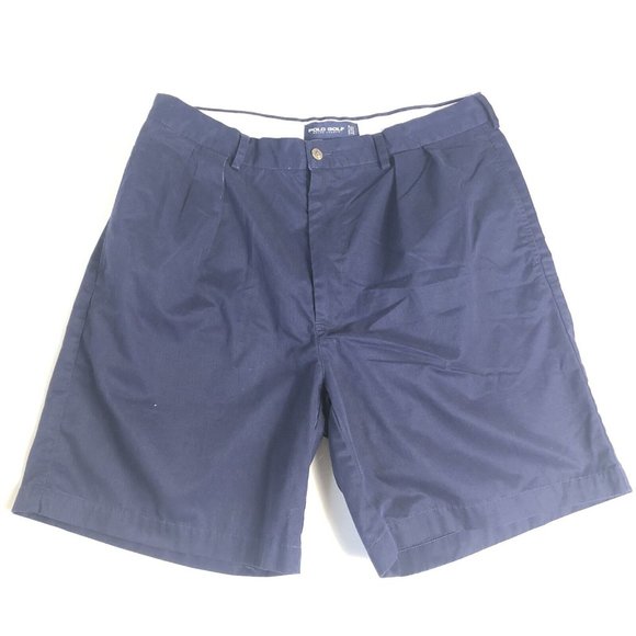 Mens‎ 36 Ralph Lauren POLO GOLF Shorts Navy CLASSIC Plaid logo Cotton B139 - Picture 1 of 5